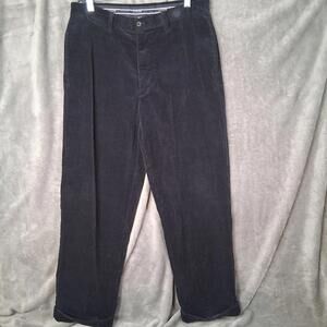 J Crew Classic Fit Corduroy Pants Mens Size 34 Navy Blue Cuffed Inseam 31.5